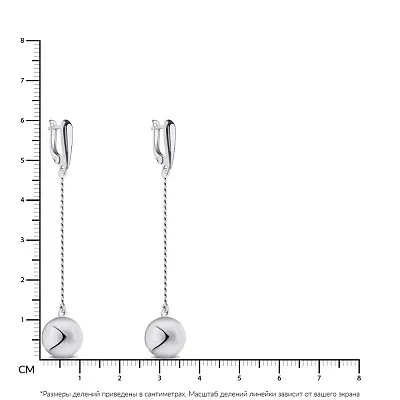 Срібні сережки-підвіски з кульками (арт. 7502/4187)