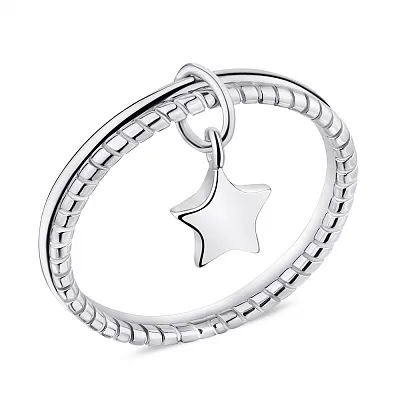 Двойное серебряное кольцо Trendy Style с подвеской-звездой  (арт. 7501/5784)