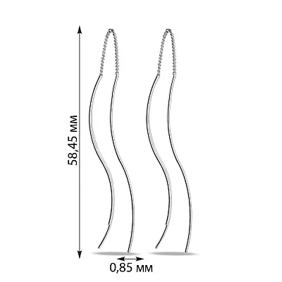 Серебряные серьги-протяжки (арт. 7502/4066)