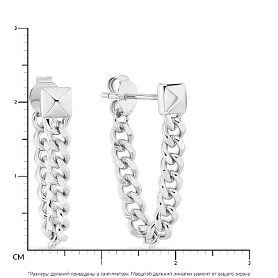 Сережки-пусети зі срібла з ланцюжками Trendy Style  (арт. 7518/6112)