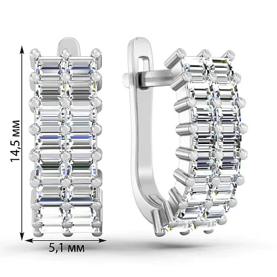 Золотые серьги с бриллиантами (арт. С011597070б)