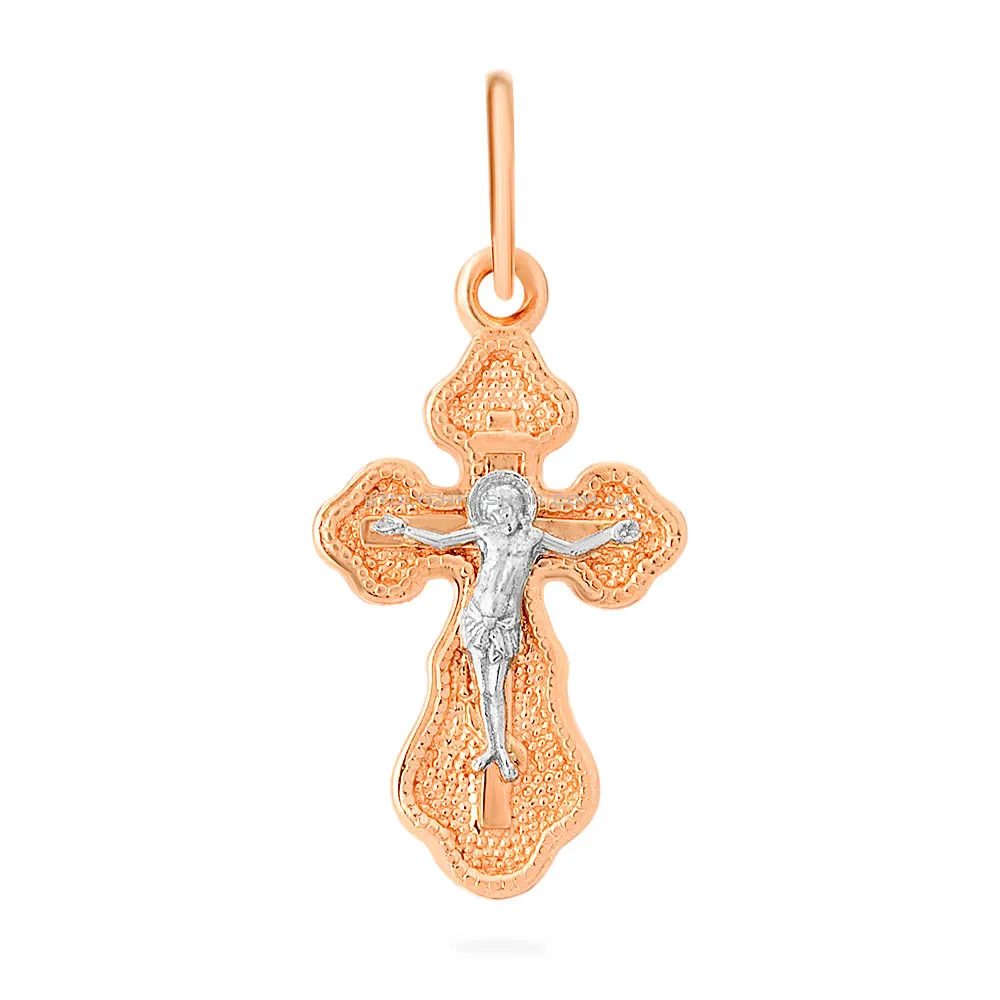 Крестик из красного золота «Могучая сила веры» (арт. 501554)