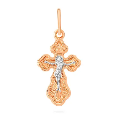 Крестик из красного золота «Могучая сила веры» (арт. 501554)