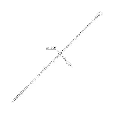 Браслет зі срібла з підвіскою і фіанітом  (арт. 7509/3491)