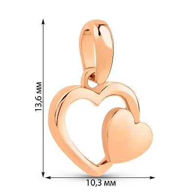 Кулон з червоного золота Серце (арт. 424291)