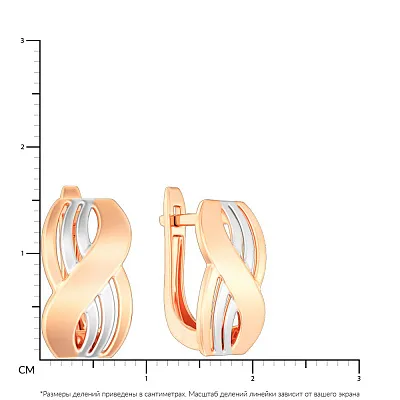 Золоті сережки в комбінованому кольорі металу (арт. 110677)