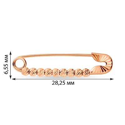 Шпилька з червоного золота з кульками  (арт. 280190)
