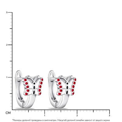 Дитячі сережки зі срібла "Метелики" (арт. 7502/4325ебк)
