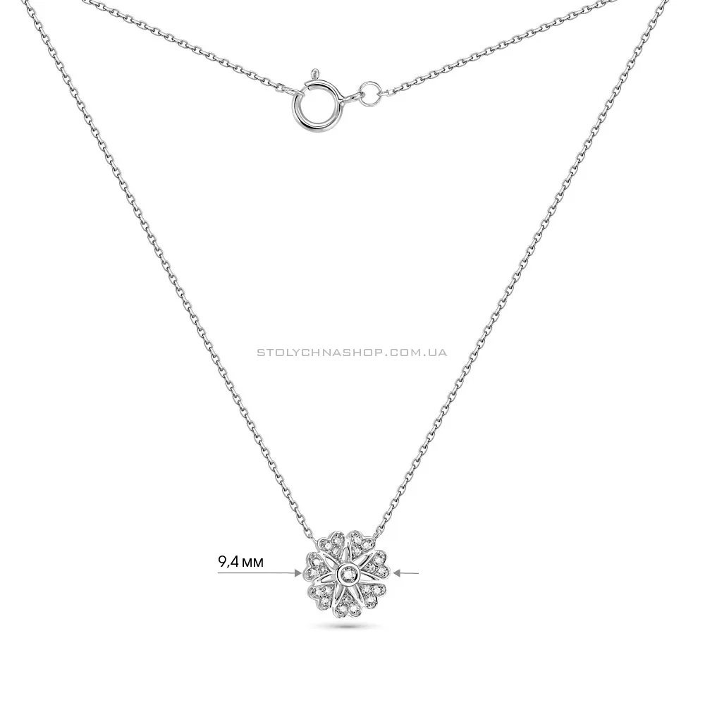 Кольє з білого золота "Квітка" з діамантами (арт. Ц341300010б) - 5 - цена