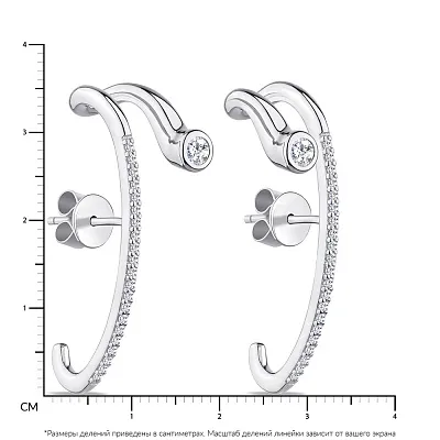 Срібні сережки з доріжкою з фіанітів (арт. 7518/5947)