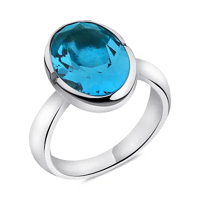 Серебряное кольцо с голубым кварцем (арт. 7001/3073Пкг)