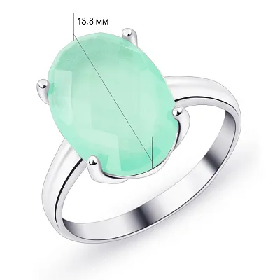 Серебряное кольцо с зеленым кварцем  (арт. 7001/2845Пкз)