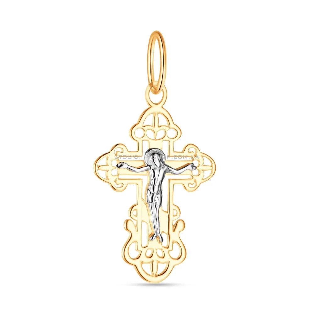 Золотой нательный крестик с распятием  (арт. 501511ж)