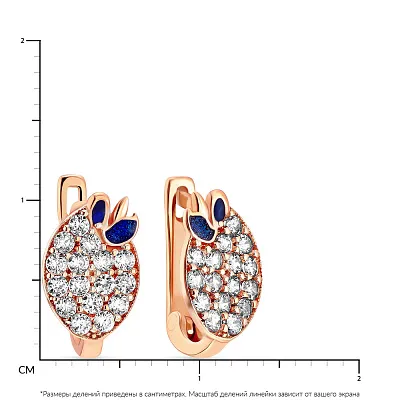 Серьги для детей с фианитами и эмалью (арт. 103211ес)