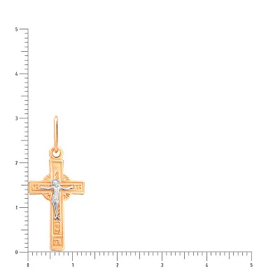 Золотой нательный крестик с распятием  (арт. 501591)