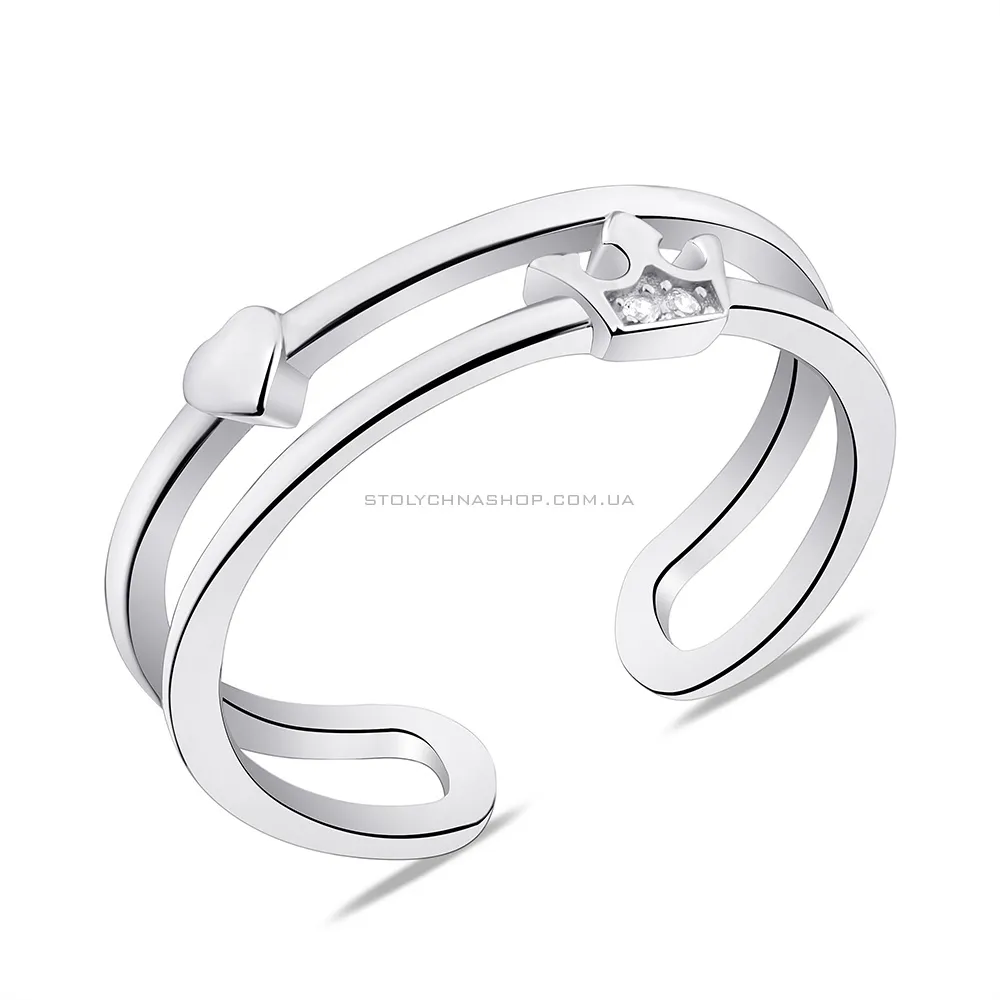 Серебряное двойное кольцо (арт. 7501/К2Ф/1167-17) - цена