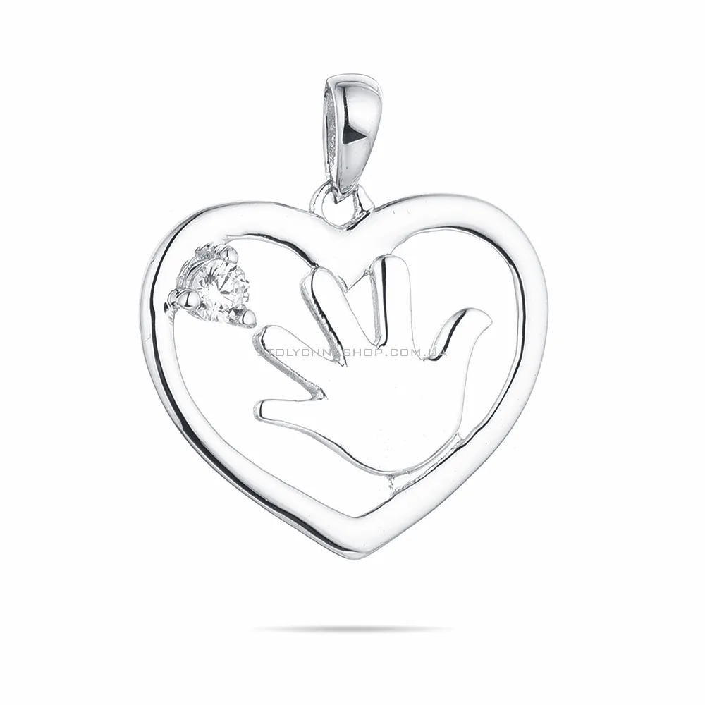 Серебряная подвеска «Сердце» с фианитом (арт. 7503/2670)