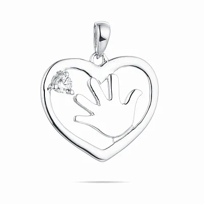 Серебряная подвеска «Сердце» с фианитом (арт. 7503/2670)