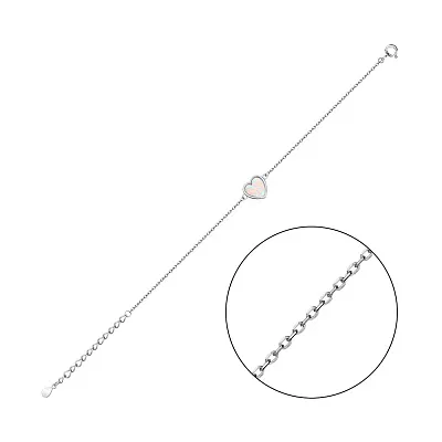 Срібний браслет з опалом (арт. 7509/3768Поб)
