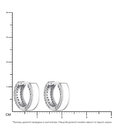 Срібні сережки з емаллю і фіанітами (арт. 7502/4873/15еб)