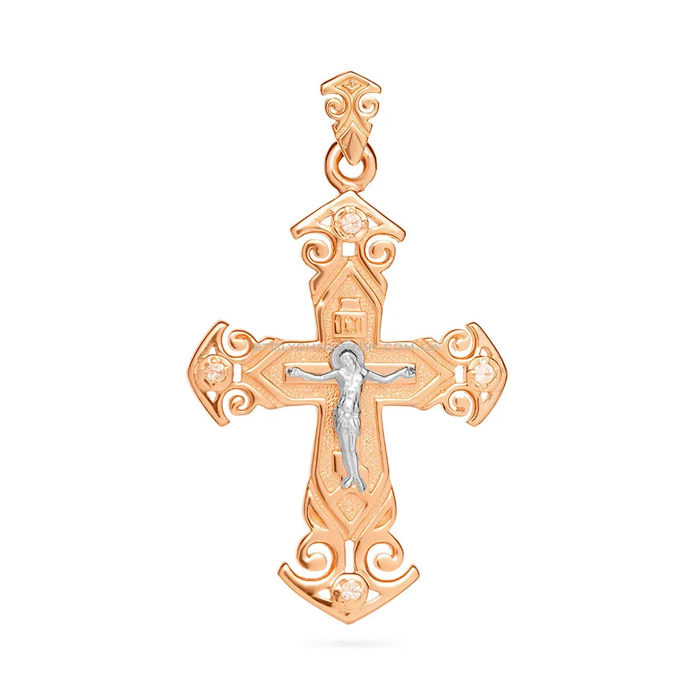 Золотой нательный крестик с распятием  (арт. 501583)