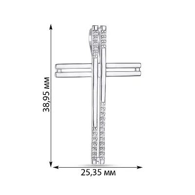 Срібна підвіска-хрестик з фіанітами (арт. 7503/39013р)