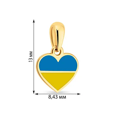 Підвіс з жовтого золота з блакитною і жовтою емаллю  (арт. 440740жесж)