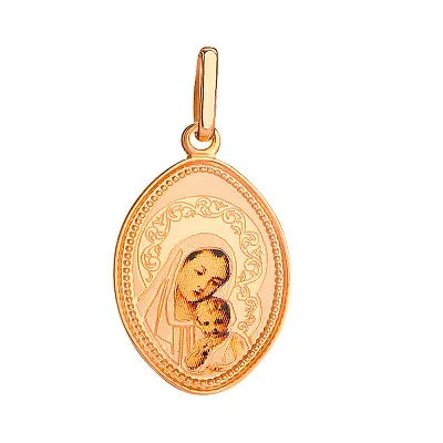 Золота ладанка іконка "Діва Марія та Ісус" (арт. 421135)