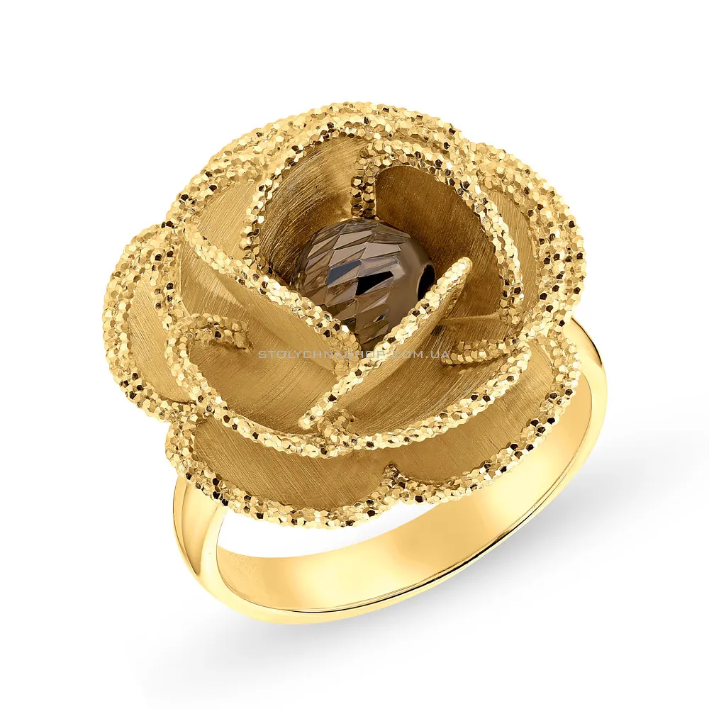 Объемное кольцо Francelli из желтого золота  (арт. 155382жкр)