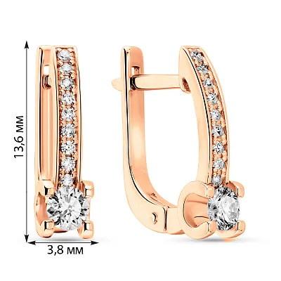 Сережки з червоного золота з діамантами (арт. 2191427201)