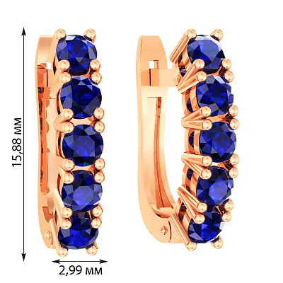 Золоті сережки з сапфірами (арт. 111027Пс)