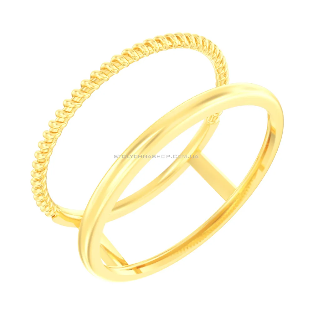 Двойное кольцо из желтого золота без камней (арт. 140913ж) - цена