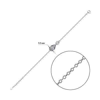 Срібний браслет з фіанітами (арт. 7509/4341ч)
