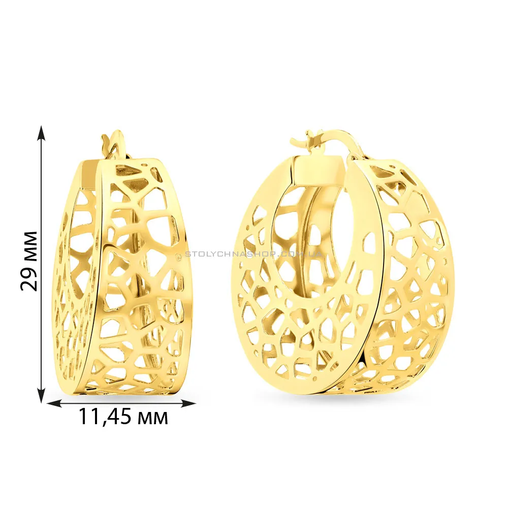 Золотые серьги-кольца Francelli в желтом цвете металла  (арт. 104419ж) - 2 - цена
