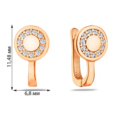 Детские золотые серьги с фианитами (арт. 107074)