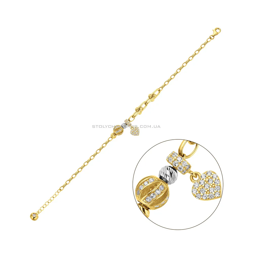 Золотий браслет з фіанітами (арт. 326090жбП1) - цена