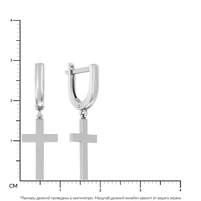 Серебряные серьги-подвески &quot;Крестики&quot; (арт. Х110516)