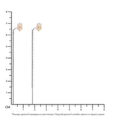 Сережки зі срібла "Герб України" з золотими накладками  (арт. 7202/436сп)