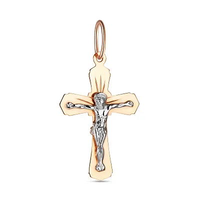 Крестик с распятием из комбинированного золота (арт. 514500)