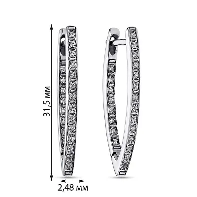 Срібні сережки з фіанітами (арт. 7902/2154)