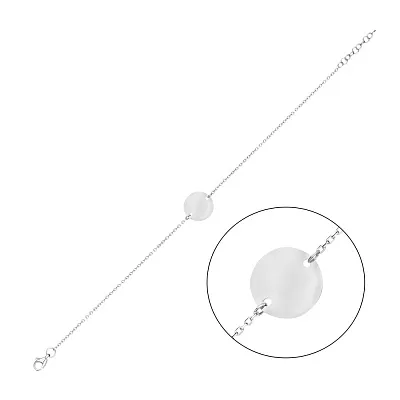 Браслет на руку «Монета» з білого золота (арт. 324033/10б)