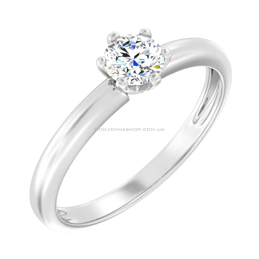 Помолвочное золотое кольцо с бриллиантом (арт. К01116304236б) - цена