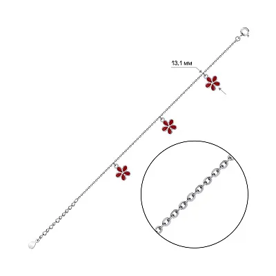 Браслет зі срібла з підвісками і емаллю (арт. 7509/3241ек)