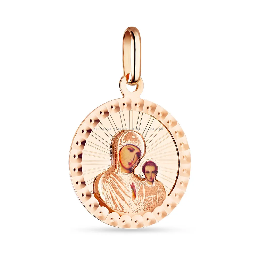 Ладанка з червоного золота «Матір Божа Казанська» (арт. 423454К)