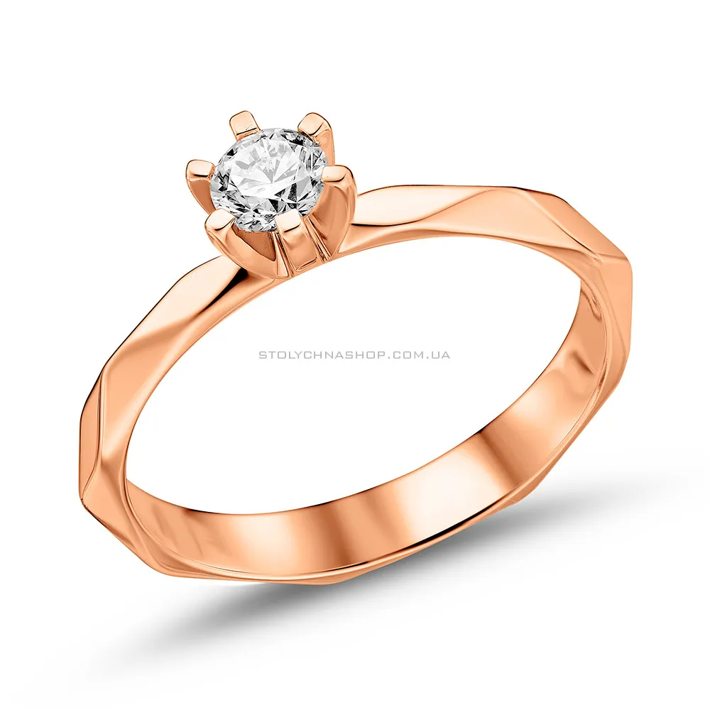 Золотое кольцо с бриллиантом (арт. 1108238201) - цена