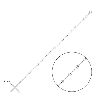 Срібний браслет із хрестиком (арт. 7509/3706)