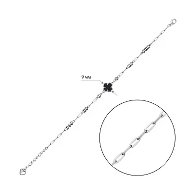 Браслет Клевер зі срібла  (арт. 7509/3812/10о)