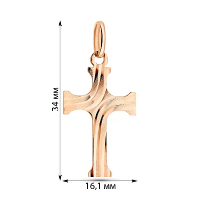 Золотий хрестик з алмазною гранню (арт. 424861)