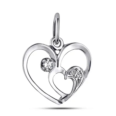 Серебряная подвеска «Сердце» с фианитами (арт. 7903/3110025)