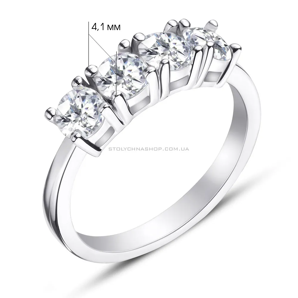 Серебряное кольцо с фианитами (арт. 7501/4386) - 2 - цена